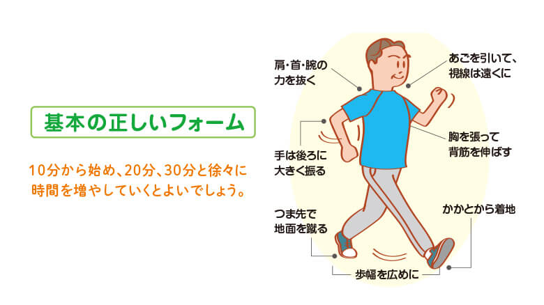 ウォーキングの基本の正しいフォーム