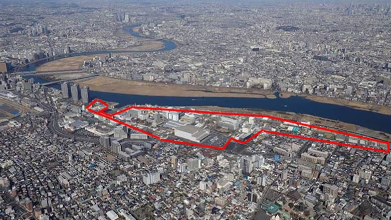 味の素株式会社川崎工場を空から見た写真