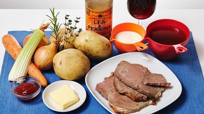 ローストビーフと野菜とワイン