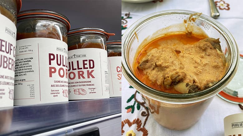 フランスのスーパーに並んでいる瓶入りの料理