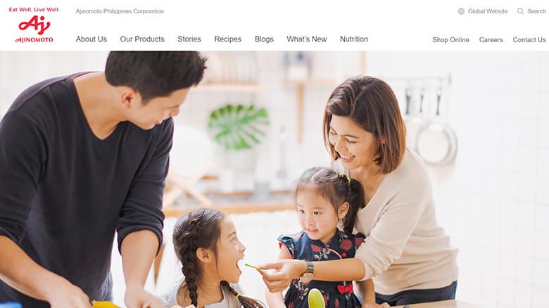 フィリピン味の素社のコーポレーションサイト